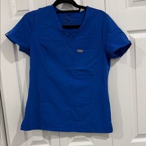 Figs Royal Blue Women's Short Sleeve Scrub Top